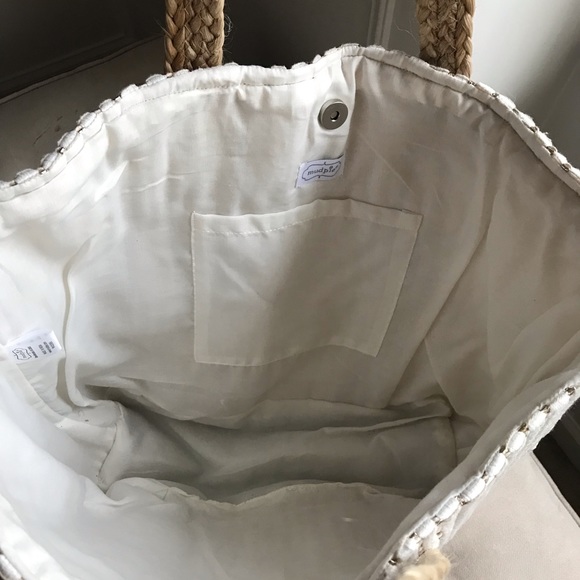 New with tags! Mud Pie jute tote.